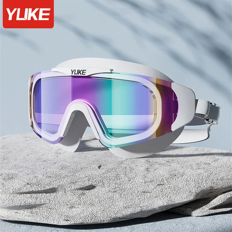 Big Frame Professional HD Anti-fog Silicone Swimming Goggles Adults With Earplugs Swim Glasses Men Women Goggles