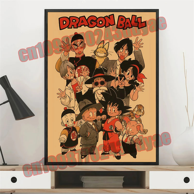 Japanese Anime Dragon Ball Retro Poster, Vegeta, Goku, Frisa, Piccolo, Canvas Paint, Printing Wall Art, Children's Gifts