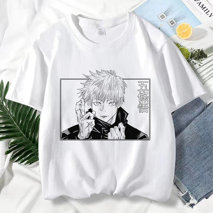 Japanese Anime Jujutsu Kaisen T Shirt for Men Gojo Satoru Print Graphic T Shirts Unisex Harajuku Fashion Casual Short Sleeve Tee