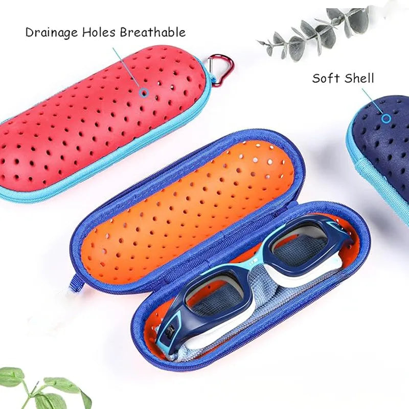 EVA Soft Swimming Glasses Organizer Protector Glasses Case Swimming Gear Breathable Drainage Hole Portable Goggles Cover