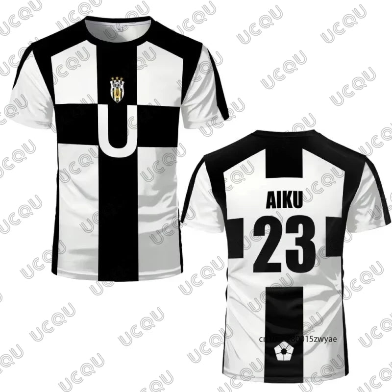 Summer Anime Don Lorenzo Blue Lock Cosplay Men's T-Shirt UBERS Jersey #23 AIKU Print Soccer Uniform Sports Kids/Adult Tops