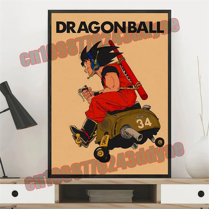 Japanese Anime Dragon Ball Retro Poster, Vegeta, Goku, Frisa, Piccolo, Canvas Paint, Printing Wall Art, Children's Gifts
