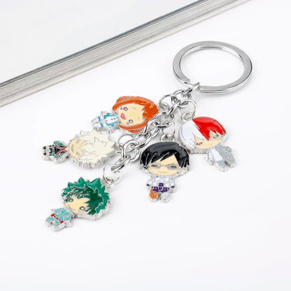 Cartoon My Hero Academia Keychain Anime Figure IZUKU MIDORIYA Todoroki Shoto Enamel Strings Pendant Keyring Jewelry Cosplay Gift