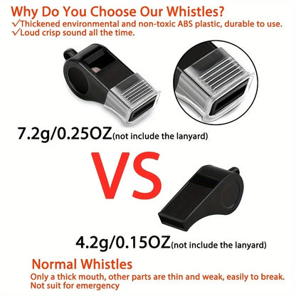 Plastic Sports Whistles with Lanyard, Whistle with Loud Crisp Sound Ideal for Coaches, Referees