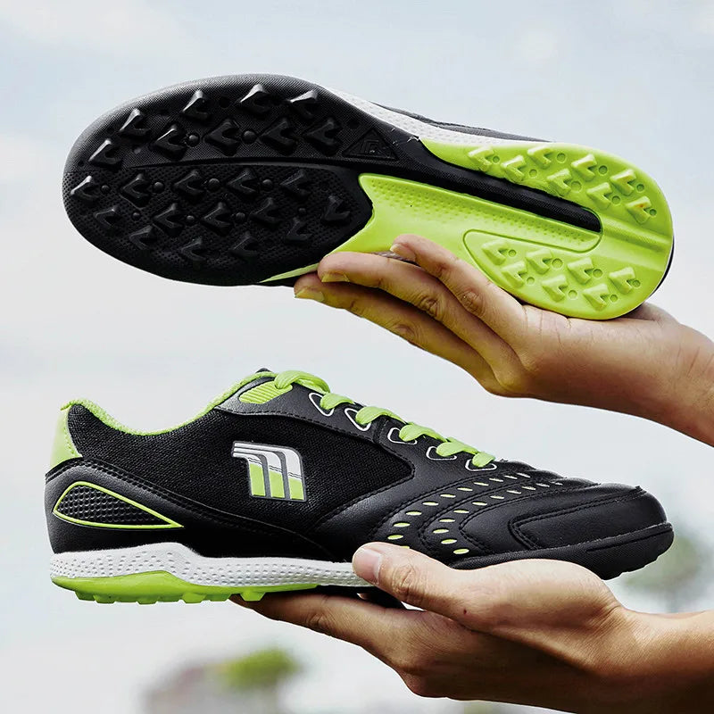 Men Indoor Turf Football Kids Training Lace Up Size 36-45 Soccer Sneakers Training Football Sneakers Flat Football Shoes