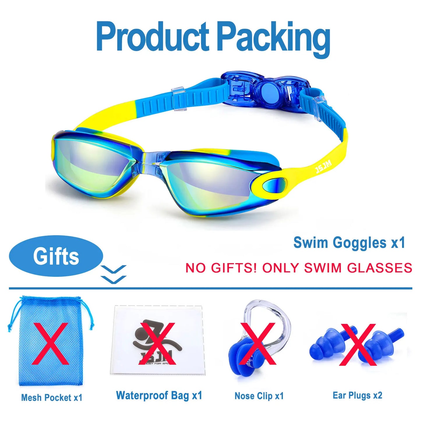 JSJM Professional Kids Swimming Goggles Anti-Fog UV Protection Waterproof Silicone Swim Glasses for Boys Girls Swim Eyewear Gift