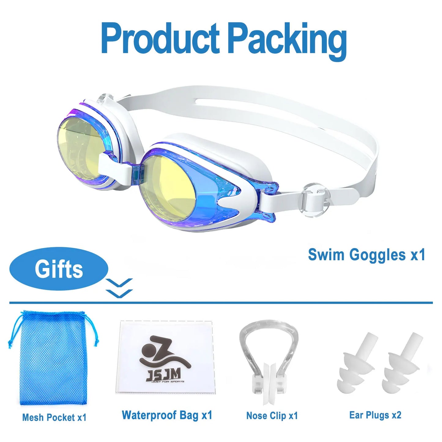 JSJM Professional Kids Swimming Goggles Anti-Fog UV Protection Waterproof Silicone Swim Glasses for Boys Girls Swim Eyewear Gift