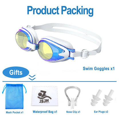 JSJM Professional Kids Swimming Goggles Anti-Fog UV Protection Waterproof Silicone Swim Glasses for Boys Girls Swim Eyewear Gift
