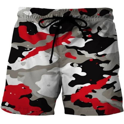Hot Sale 3d Camouflage Print Men's Beach Shorts Women Kids Surf Board Shorts Casual Personality Swim Trunks Fashion Ice Shorts
