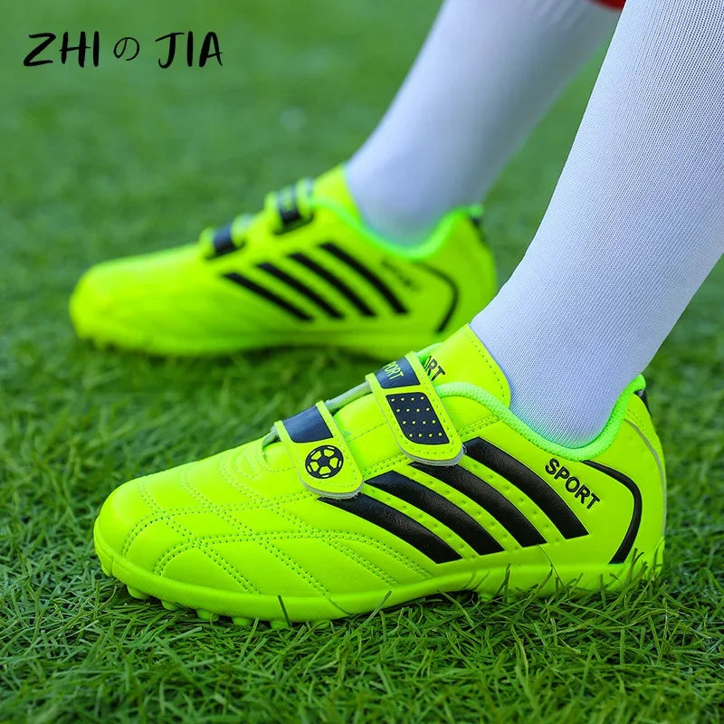 Children's Hook Loop Fastener Football Shoes Outdoor Grass Training Football Shoes Professional Anti Slip Lightweight Sneaker