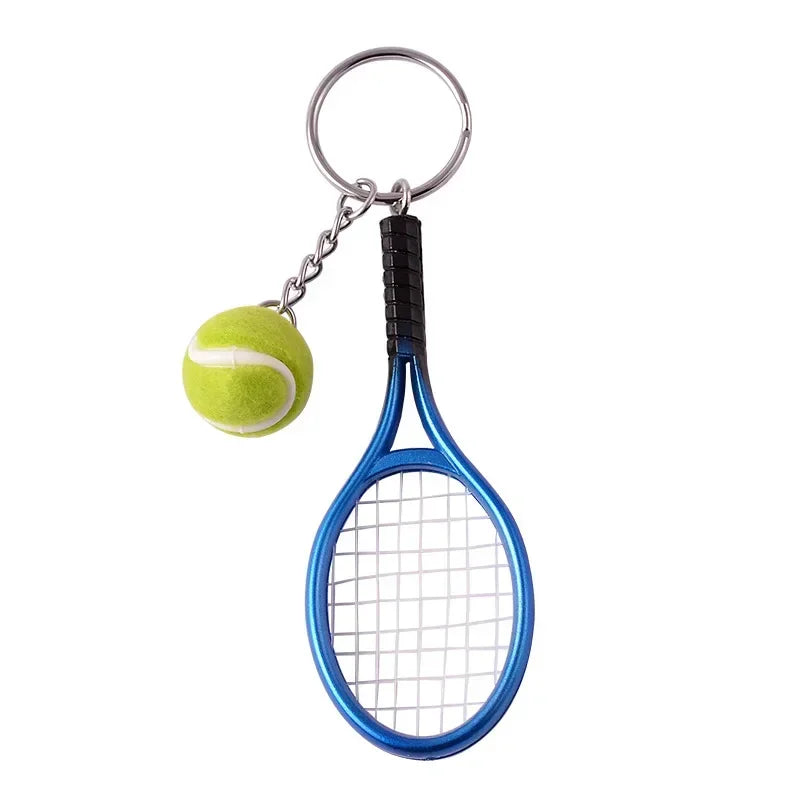 1pcs Tennis Racket Keychain - Cute Sport Mini Keychain car 6 color Pendant Keyring Sports Key Chain Who love sports Gifts