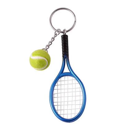 1pcs Tennis Racket Keychain - Cute Sport Mini Keychain car 6 color Pendant Keyring Sports Key Chain Who love sports Gifts