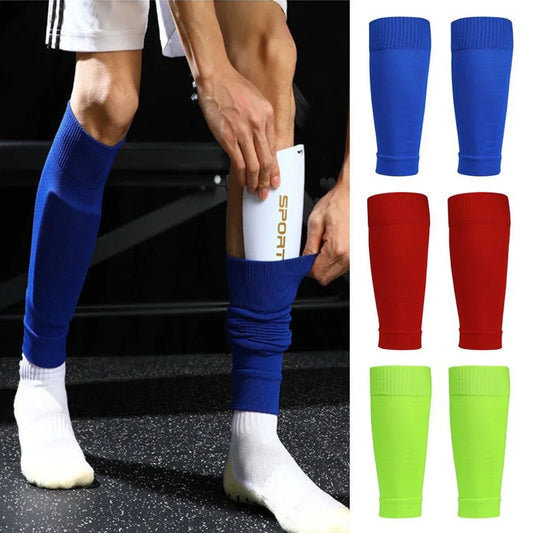 ﻿ 1 Pairs Leg Warmers Football Sports Socks Without Foot Adults Shin Guard Calf Socks Kids Leg Compression Socks Protection Gear