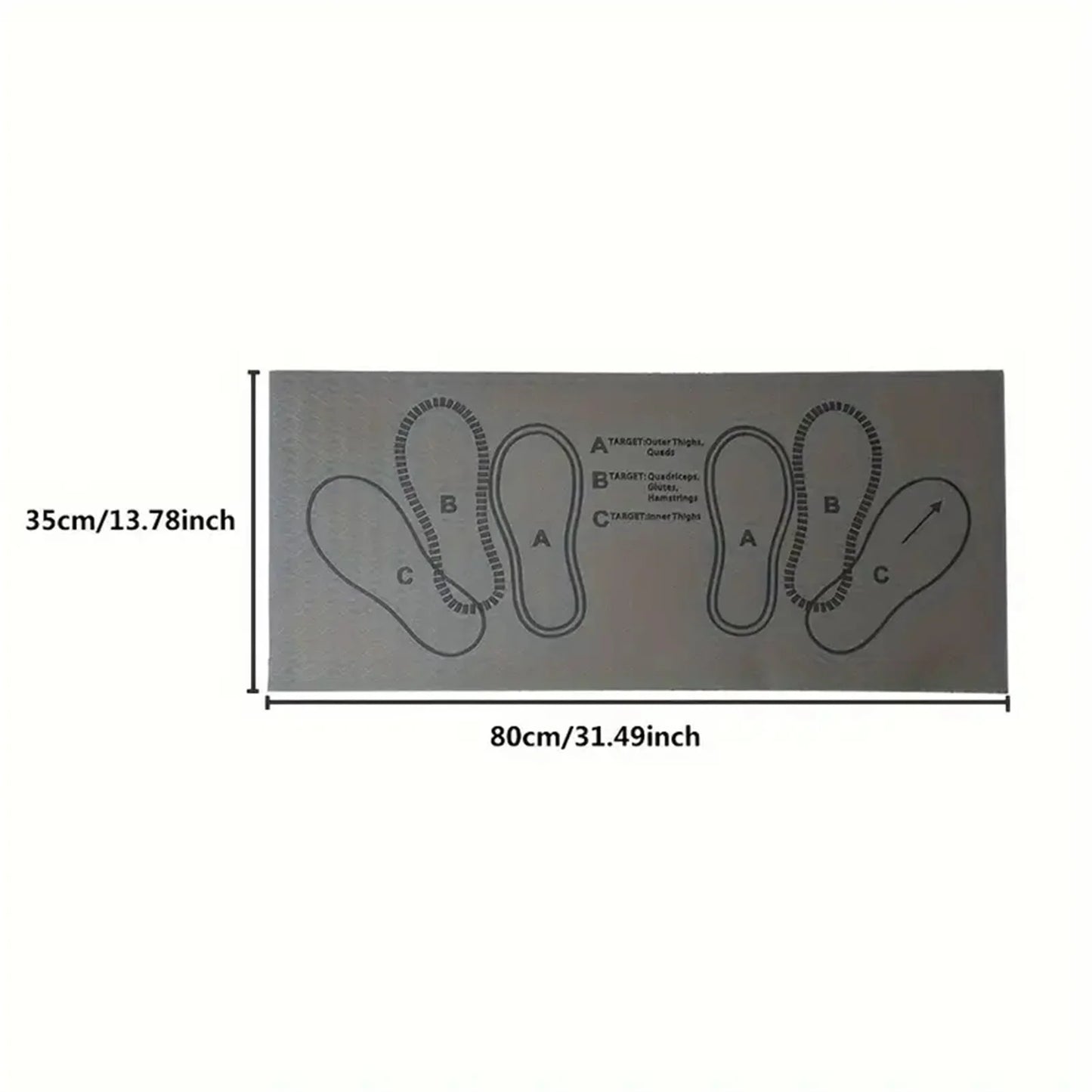 80*35CM Squat Step Position Guide Mat Multipurpose Work Out Mat Leg Muscle Targeting Training Hip Muscle Mat for Yoga Pilates