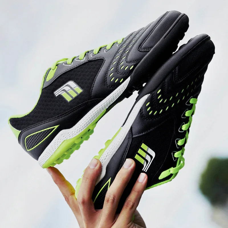 Men Indoor Turf Football Kids Training Lace Up Size 36-45 Soccer Sneakers Training Football Sneakers Flat Football Shoes