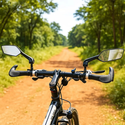 360 Degree Adjustable MTB Rearview Mirror Flat Bicycle Handlebar Mirror for Electric Bike Cycling Safety Accessories
