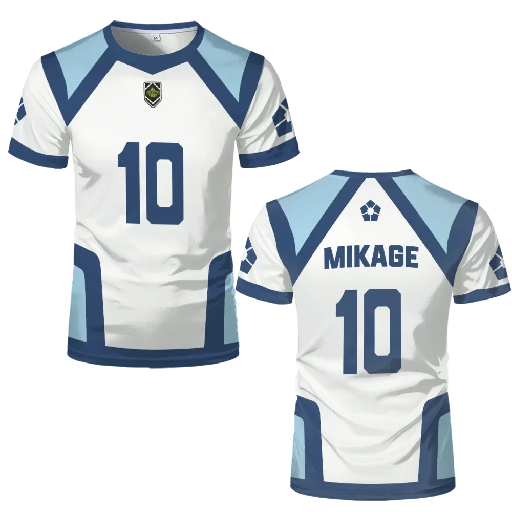 Japanese Anime 3D Printing Jersey Plus-size Football Men's T-shirt Sports Quick Drying Breathable Casual Short Sleeve Tee