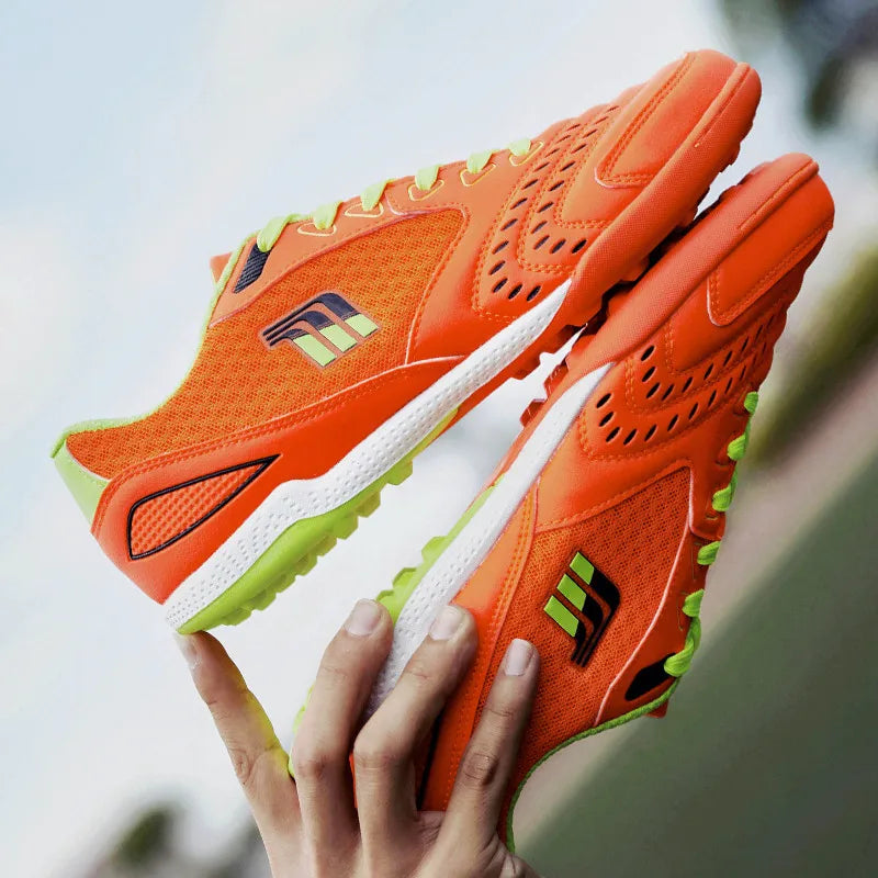 Men Indoor Turf Football Kids Training Lace Up Size 36-45 Soccer Sneakers Training Football Sneakers Flat Football Shoes