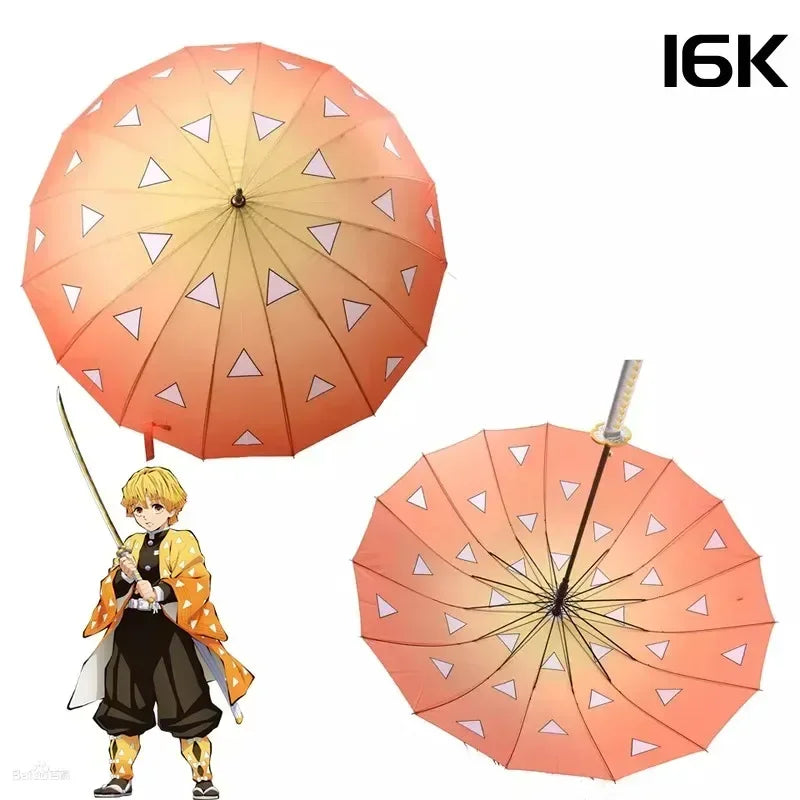 Anime Demon Slayer Sword Umbrella Kimetsu No Yaiba Long UV Blocking Parasol Tanjirou Samurai Sabre Real Japanses Katana Umbrella