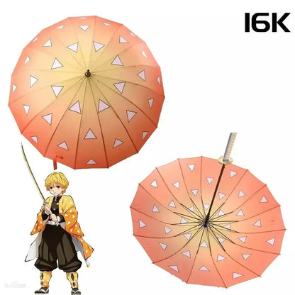 Anime Demon Slayer Sword Umbrella Kimetsu No Yaiba Long UV Blocking Parasol Tanjirou Samurai Sabre Real Japanses Katana Umbrella
