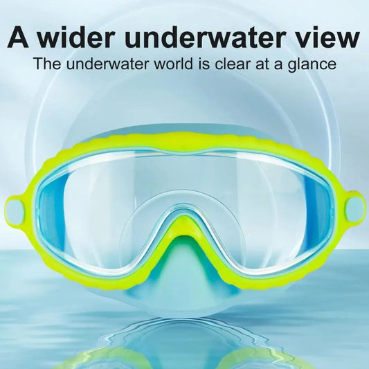 Large Frame Kids Swimming Goggles Anti-fog Waterproof Kids Swim Training Glasses HD Ultralight Kids Water Racing Glasses Diving