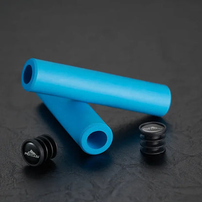 Bike Handlebar Grips Covers, 130mm Bicycle End Grips Protector Rubber Green Black, Non-Slip 1 Pair Silicone sponge hand grip